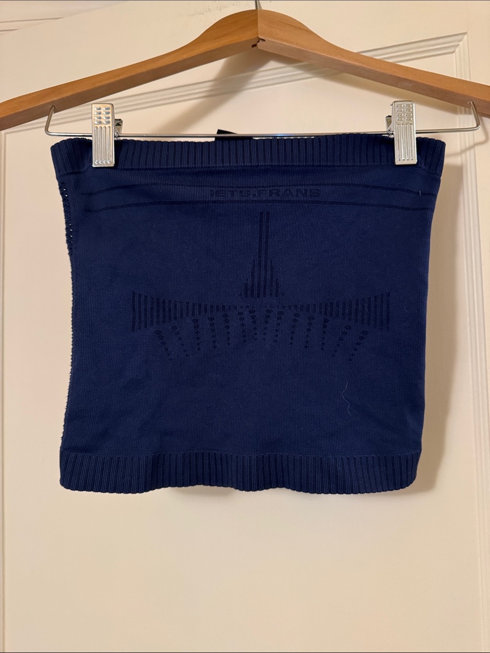 Urban Outfitters Navy Blue Knit Strapless Crop Top